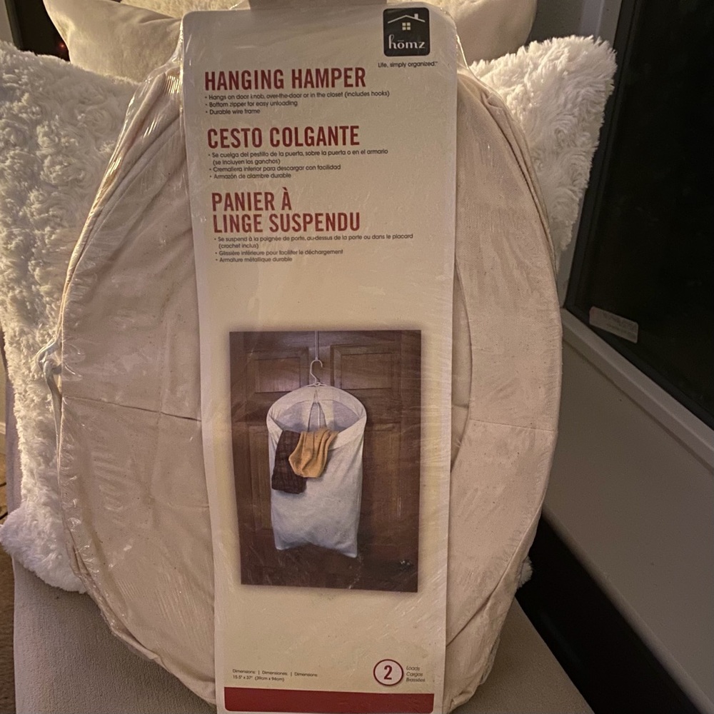 Hanging Canvas Clothes Hamper Back or Front of Door NWT